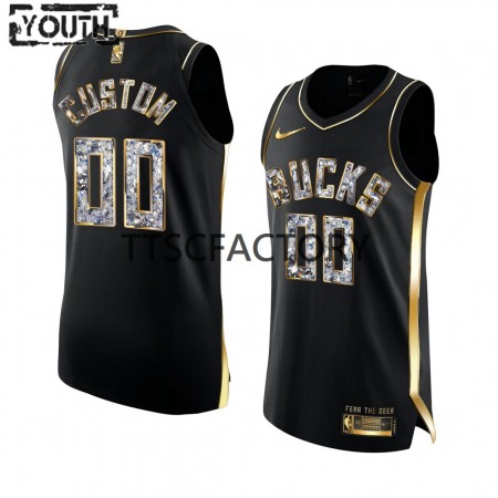 Dres Milwaukee Bucks Prilagođeni Nike 2022 Golden Diamond Edition Crno Swingman - Dječji